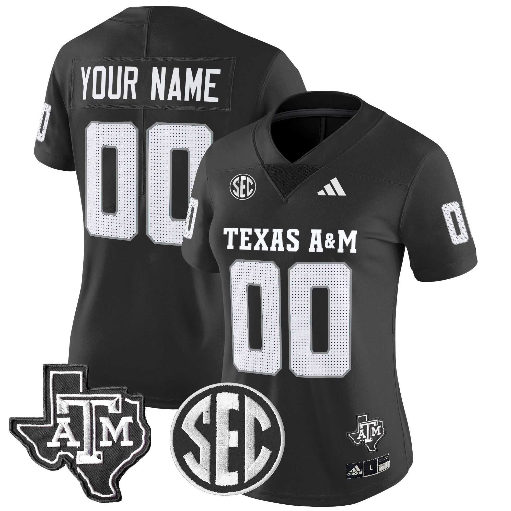 Women Texas A&M Aggies Black 2024 Vapor Limited Custom NCAA Jersey style 1->customized ncaa jersey->Custom Jersey